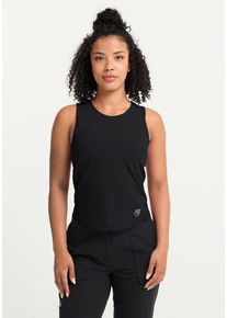 T-Shirt Jack Wolfskin "WILDSTRIDE TANK TOP W", Damen, Gr. L (42/44), schwarz, Obermaterial: 73% POLYAMID, 27% ELASTHAN, Shirts T-Shirt