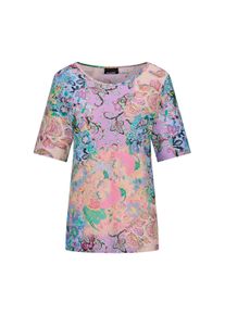 Print-Shirt GOLDNER "Viskoseshirt mit Paisley-Muster", Damen, Gr. 50, bunt (bunt, gemustert), Obermaterial: 95% Viskose CV. 5% Elasthan EL., figurumspielend, U-Boot-Ausschnitt, Shirts Print-Shirt, stretchbequemer Viskosejersey