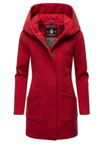 Wintermantel Marikoo "Wintermantel Maikoo", Damen, Gr. XXL, rot (dunkelrot), Obermaterial: 90% Polyacryl PAN. 8% Viskose CV. 2% Elasthan EL. Obermaterial: Futter: 100% Polyester PES. 100% Polyester PES., M&auml;ntel Wintermantel
