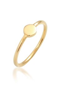 Silberring Elli "Ring Pl&auml;ttchen Kreis Geo Basic 925 Silber" Gr. 54, gold, Fingerringe, Damen, 54, Silber 925 (Sterlingsilber), Silberring