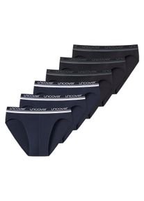 Slip uncover by Schiesser "Slip 6er Pack", Herren, Gr. 3XL, schwarz (schwarz, dunkelblau), Obermaterial: 95% Baumwolle CO. 5% Elasthan EL., Unterhosen Slip