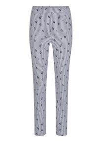 Schlupfhose GOLDNER "Bengalinhose LOUISA mit Streifen und Blumen", Damen, Gr. 46, N-Gr, wei&szlig; (wei&szlig;, blau, gemustert), Obermaterial: 49% Baumwolle CO. 34% Polyamid PA. 12% Polyester PES. 5% Elasthan EL., Hosen Schlupfhose