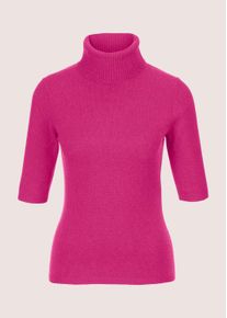 Madeleine Mode Longpullover MADELEINE "Kaschmirpullover Luxuri&ouml;ser Strickpullover mit Rollkragen", Damen, Gr. 48, pink (magenta), Obermaterial: 100% Kaschmir WS., Modern, normal, Rollkragen, Pullover Longpullover, Kaschmirpullover mit Halbarm