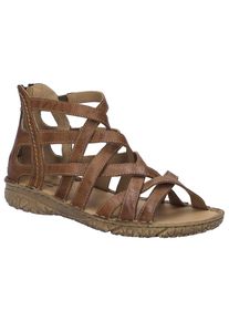 Sandale Josef Seibel "Ivy 06", Damen, Gr. 39, braun (kastanienbraun), Leder, Schuhe Sandale, R&ouml;mdersandale, Sandalette, Riemchensandale mit Rei&szlig;verschluss