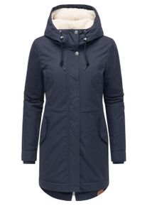 Kurzmantel Ragwear "Kurzmantel Cannas YOUMODO", Damen, Gr. S, blau (navy), Obermaterial: 65% Polyester PES. 35% Baumwolle CO. Obermaterial: Futter: 100% Polyester PES. 100% Polyester PES., M&auml;ntel Kurzmantel