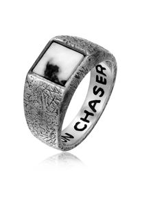 Siegelring HAZE & GLORY "Ring Siegelring Quarz Edelstein Schwarz-Wei&szlig; 925 Sterling Silber" Gr. 60, silber, Fingerringe, Herren, 60, ohne Stein, Silber 925 (Sterlingsilber), 10mm, Siegelring