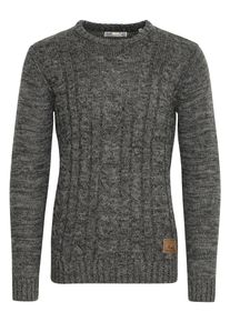 !Solid Strickfleece-Pullover SOLID "Strickpullover SDPhilemon", Herren, Gr. S, grau (dunkelgrau), Obermaterial: 100% Baumwolle CO., Pullover Strickfleece-Pullover