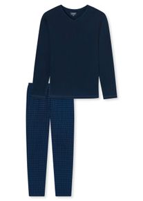 Schlafanzug uncover by Schiesser "Pyjama", Damen, Gr. S, blau (dunkelblau), Obermaterial: 100% Baumwolle CO., Homewear-Sets Schlafanzug