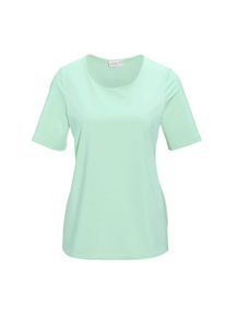 Langarm-Poloshirt GOLDNER "Kurzgr&ouml;&szlig;e Gepflegtes Shirt in formstabiler Ware", Damen, Gr. 25, gr&uuml;n (mintgr&uuml;n), Obermaterial: 82% Polyester PES. 18% Elasthan EL., normal, Sonstiges, Shirts Langarm-Poloshirt, Ohne