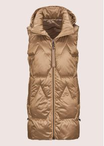 Madeleine Mode Kurzweste MADELEINE "Steppweste Winterwarm wattierte Longweste", Damen, Gr. 38, beige (caramel), Obermaterial: 100% Polyester PES., Modern, normal, Westen Kurzweste