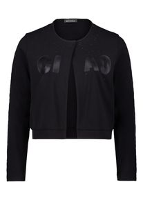 Langarmshirt Betty Barclay "Shirtjacke mit Rundhalsausschnitt", Damen, Gr. 48, schwarz, Obermaterial: 95% Baumwolle CO. 5% Elasthan EL., Shirts Langarmshirt