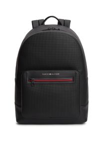 Rucksack Tommy Hilfiger "TH FOUNDATION BACKPACK", Damen, Gr. B/H/T: 31cm x 42cm x 13cm, schwarz, Lederimitat, Rucks&auml;cke Rucksack, Unisex Businessrucksack, Reiserucksack mit verstellbarem Tragegurten
