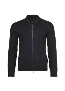 Sweatshirt Armani Exchange "Strickjacke CARDIGAN", Herren, Gr. L, blau (dunkelblau), Obermaterial: 78% Viskose CV. 22% Polyamid PA., Sweatshirts Sweatshirt