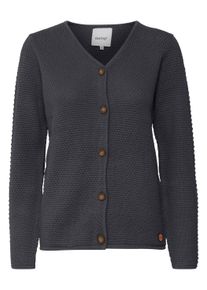 Cardigan oxmo "Cardigan OXHelga", Damen, Gr. XS, grau (pewter), Obermaterial: 100% Baumwolle CO., Strickjacken Cardigan