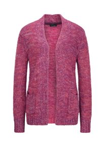 Strickjacke GOLDNER "Kurzgr&ouml;&szlig;e Langarm Melange-Cardigan, flauschig", Damen, Gr. 23, pink (beere, gemustert), Obermaterial: 100% Polyacryl PAN., Modisch, Strickjacken Strickjacke, Melange-Optik