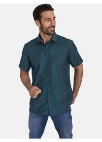 Kurzarmhemd Jan Vanderstorm "Doppelpack Hemd EVIN", Damen, Gr. 4XL, blau (wei&szlig; petrol), Obermaterial: 100% Baumwolle CO., unifarben, comfort fit normal, Hemden Kurzarmhemd