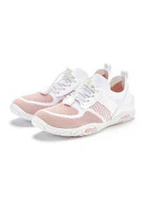 Sneaker Lascana "Slip-On-Sneaker", Damen, Gr. 40, rosa (wei&szlig;, ros&eacute;), Obermaterial: 50% Lederimitat, 50% Textilmaterial. Decksohle: 100% Textilmaterial. Futter: 100% Textilmaterial. Laufsohle: 100% Synthetik, mehrfarbig, Basic, Schuhe Sneaker, Freizeitschuh, Halbschuh superleicht, flache flexible Sohle VEGAN