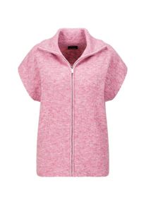 Kurzweste GOLDNER "Kurzgr&ouml;&szlig;e Melierte Weste mit Rei&szlig;verschluss", Damen, Gr. 21, rosa (ros&eacute;), Obermaterial: 76% Polyester PES. 15% Polyamid PA. 6% Schurwolle WV. 3% Elasthan EL., Modisch, Westen Kurzweste, Umlegekragen kann hochgeschlossen werden