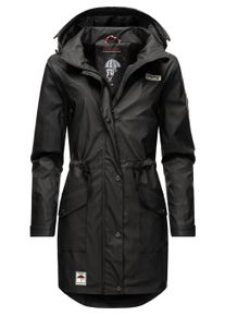 Funktionsmantel Navahoo "Regenjacke Deike", Damen, Gr. M, schwarz, Obermaterial: 50% Polyurethan PU. 50% Polyester PES. Obermaterial: Futter: 100% Polyester PES., M&auml;ntel Funktionsmantel