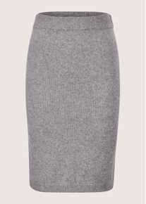 Madeleine Mode Sommerrock MADELEINE "Strickrock Eleganter Rock mit Kaschmir", Damen, Gr. 36, silber (graphit, silberfarben, melange), Obermaterial: 88% Wolle mw. 10% Kaschmir WS. 1% metallisierte Fasern MTF. 1% Polyamid PA., Modern, R&ouml;cke Sommerrock, knieumspielend