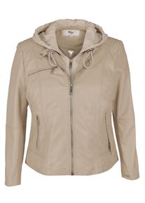 Lederjacke Maze "Lederjacke 42021318", Damen, Gr. 46, gelb (sand), Obermaterial: 100% Lammleder LEL. Futter: 100% Baumwolle CO., Jacken Lederjacke
