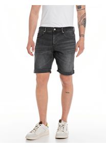 Shorts Replay "RBJ.901", Herren, Gr. 32, N-Gr, schwarz (schwarz delav&egrave;), Denim/Jeans, Obermaterial: 99% Baumwolle, 1% Elasthan, gerade, unten schmal kniefrei, Hosen Shorts, im klassischen 5-Pocket-Design