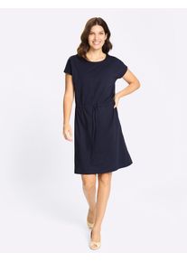 Shirtkleid Classic Basics "Jersey-Kleid", Damen, Gr. 50, Normalgr&ouml;&szlig;en, marine, Jersey, 100% Baumwolle, gemustert, mehrfarbig, kurz, Rundhals, Kleider Shirtkleid