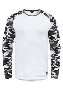 !Solid Rundhalsshirt SOLID "Rundhalsshirt SDCajus", Herren, Gr. M, wei&szlig; (whi gre m), Obermaterial: 100% Baumwolle CO., Shirts Rundhalsshirt