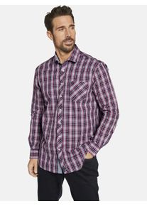 Langarmhemd Jan Vanderstorm "Doppelpack Hemd JULIAN", Herren, Gr. 7XL, weit, rot (rot kariert), Obermaterial: 100% Baumwolle CO., Hemden Langarmhemd