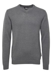 !Solid Strickfleece-Pullover SOLID "Strickpullover SDAlegre", Herren, Gr. L, grau (gray melange), Obermaterial: 100% Baumwolle CO., Pullover Strickfleece-Pullover