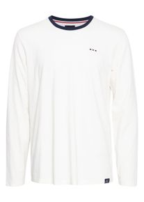 Langarmshirt FQ1924 "Langarmshirt FQDilan", Herren, Gr. S, wei&szlig; (cloud dancer), Obermaterial: 95% Baumwolle CO. 5% Elasthan EL., regular fit normal, Rundhals, Shirts Langarmshirt