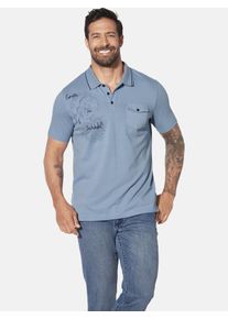 Poloshirt Jan Vanderstorm "Poloshirt FJODOR", Herren, Gr. 7XL, blau (hellblau), Obermaterial: 100% Baumwolle CO., Shirts Poloshirt