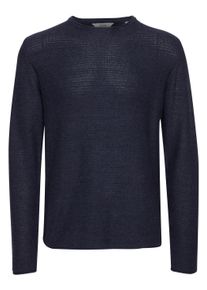 !Solid Strickfleece-Pullover SOLID "Strickpullover SDJarah", Damen, Gr. L, blau (ocean cavern melange), Obermaterial: 50% Baumwolle CO. 50% Polyacryl PAN., Pullover Strickfleece-Pullover