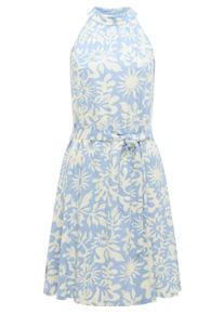 A-Linien-Kleid Ragwear "A-Linien-Kleid Angylee Print YOUMODO", Damen, Gr. XXL, N-Gr, blau (arctic blau), Obermaterial: 100% Viskose CV., Kleider A-Linien-Kleid