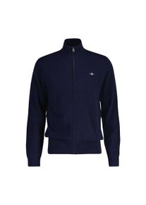 Sweatshirt Gant "Strickjacke EXTRAFINE LAMBSWOOL ZIP CARDIGAN", Herren, Gr. L, blau, Obermaterial: 90% Wolle NZW. 10% Polyamid PA., Sweatshirts Sweatshirt