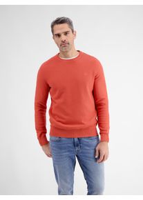 Strickpullover Lerros "Crewneck-Strickpullover f&uuml;r Herren", Damen, Gr. S, rot (deep coral rot), 100% Baumwolle, Pullover Strickpullover