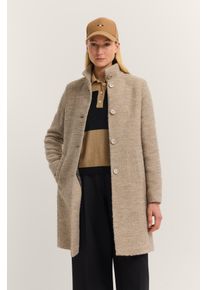 Wollmantel Bugatti "Modern Fit", Damen, Gr. 36, 40, beige, 52% Polyester, 25% Polyacryl, 23% Wolle, unifarben, normal, normaler Saum, M&auml;ntel Wollmantel, mit Flexcity Stretch und Stehkragen