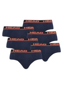 Slip Head "Slip 6er Pack", Herren, Gr. M, blau (blau, orange), Obermaterial: 95% Baumwolle CO. 5% Elasthan EL., Unterhosen Slip