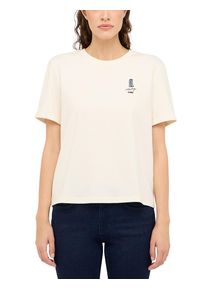 Kurzarmshirt Mustang "Damen Style Monroe", Damen, Gr. M, sanftes wei&szlig;, Jersey, 100% Baumwolle, Rundhals, Shirts Kurzarmshirt