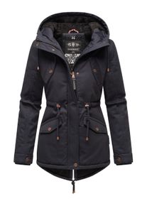 Winterjacke Marikoo "Winterjacke Manolya", Damen, Gr. S, blau (blau with schwarz fur), Obermaterial: 100% Baumwolle CO. Obermaterial: Futter: 100% Polyester PES. 100% Polyester PES., Jacken Winterjacke