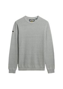 Sweatshirt Superdry "Strickpullover Cotton Texture Jumper", Herren, Gr. M, grau (hellgrau), Obermaterial: 100% Baumwolle CO., Sweatshirts Sweatshirt