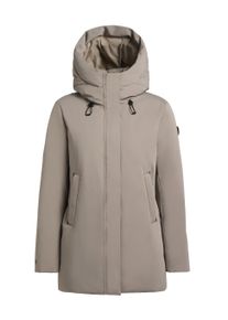 Winterjacke Khujo "Winterjacke Palla-YM", Damen, Gr. XL, grau (greige), Obermaterial: 55% Baumwolle CO. 45% Polyester PES. Obermaterial: Futter: 100% Nylon NY. 100% Polyester PES., M&auml;ntel Winterjacke