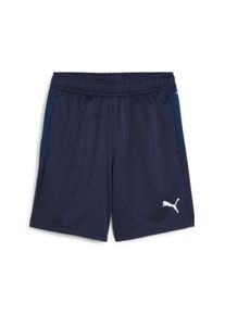 Trainingsshorts Puma "TEAMGOAL TRAINING SHORT JR", Jungen, Gr. 164, N-Gr, blau (Puma navy, Puma wei&szlig;, persian blau), Web, Obermaterial: 100% Polyester, unifarben, regular fit kniefrei, Hosen Trainingsshorts, feuchtigkeitsableitendes Material, mit Rei&szlig;verschlusstasche