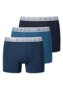 Boxershorts Schiesser "Boxershort 3er Pack", Jungen, Gr. 152, blau, Obermaterial: 95% Baumwolle CO. 5% Elasthan EL., Unterhosen Boxershorts