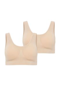 Bustier Jockey "BH Seamfree Core Stretch Bra 2P 2er Pack", Damen, Gr. M, N-Gr, beige, Obermaterial: 91% Polyamid PA. 9% Elasthan EL., BHs Bustier