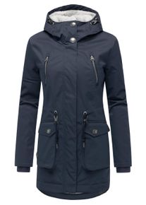 Kurzmantel Ragwear "Kurzmantel Ellsa YOUMODO", Damen, Gr. XXL, blau (navy), Obermaterial: 100% Polyester PES. Obermaterial: Futter: 100% Polyester PES. 100% Polyester PES., M&auml;ntel Kurzmantel
