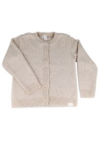 Strickjacke MaxiMo, M&auml;dchen, Gr. 98/104, beige (beige, meliert), Strick, Obermaterial: 100% Baumwolle, meliert, unifarben, h&uuml;ftlang, Rundhals, Rippstrickb&uuml;ndchen, Strickjacken Strickjacke, Baumwolle, hautfreundlich, weich, zum kn&ouml;pfen, f&uuml;r jede Jahreszeit