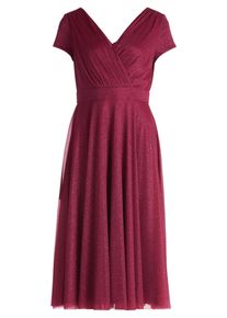 Cocktailkleid Vera Mont "Cocktailkleid im Glitzer-Look", Damen, Gr. 36, EURO, rot (rot, grau), 100% Polyester PES., Kleider Cocktailkleid