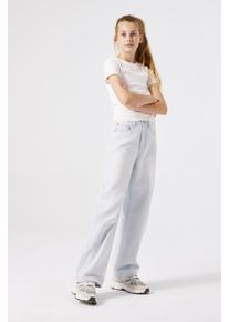 Schlagjeans Garcia "Ilvy", M&auml;dchen, Gr. 134, N-Gr, blau (bleached 5374), Denim/Jeans, Obermaterial: 100% Baumwolle, unifarben, loose fit lang, Jeans Schlagjeans, for Girls, mit weitem Bein