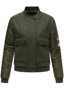Bomberjacke Navahoo "Bomberjacke Willstehaben 14", Damen, Gr. XXL, gr&uuml;n (olive), Obermaterial: 90% Polyacryl PAN. 8% Viskose CV. 2% Elasthan EL. Obermaterial: 100% Nylon NY. Futter: 100% Polyester PES. 100% Polyester PES., Jacken Bomberjacke